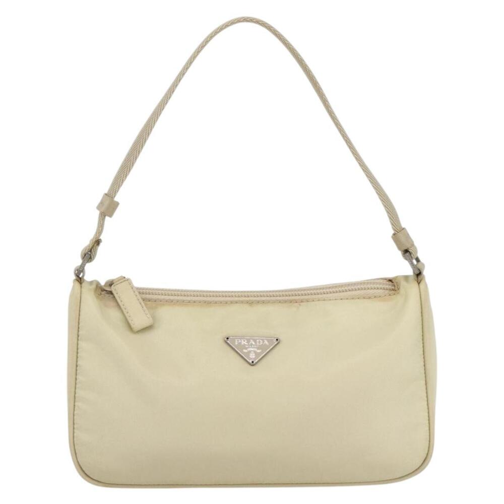 PRADA Accessory Pouch Nylon Ivory Silver Auth 160936 - Picture 13 of 16